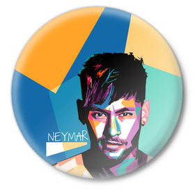 Значок с принтом Neymar в Тюмени,  металл | круглая форма, металлическая застежка в виде булавки | Тематика изображения на принте: neymar | неймар | сборная бразилии