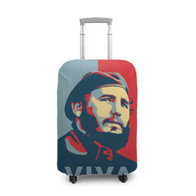 Чехол для чемодана 3D с принтом Фидель Кастро в Тюмени, 86% полиэфир, 14% спандекс | двустороннее нанесение принта, прорези для ручек и колес | cuba | fidel | диктатор | коммунизм | куба | президент | фидель