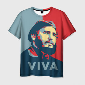 Мужская футболка 3D с принтом Фидель Кастро в Тюмени, 100% полиэфир | прямой крой, круглый вырез горловины, длина до линии бедер | cuba | fidel | диктатор | коммунизм | куба | президент | фидель