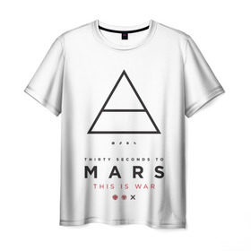 Мужская футболка 3D с принтом 30 Seconds to Mars в Тюмени, 100% полиэфир | прямой крой, круглый вырез горловины, длина до линии бедер | 