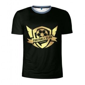 Мужская футболка 3D спортивная с принтом Футбол без границ в Тюмени, 100% полиэстер с улучшенными характеристиками | приталенный силуэт, круглая горловина, широкие плечи, сужается к линии бедра | золото | игра | мяч | символ | футбол