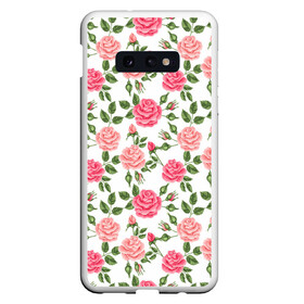 Чехол для Samsung S10E с принтом РОЗЫ ПАТТЕРН ROSES PATTERN в Тюмени, Силикон | Область печати: задняя сторона чехла, без боковых панелей | абстракция | коллаж | паттерн | растения | розы | цветы