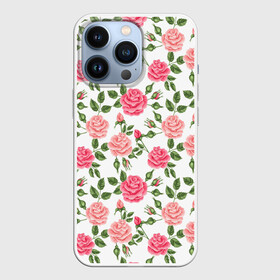 Чехол для iPhone 13 Pro с принтом РОЗЫ ПАТТЕРН | ROSES PATTERN в Тюмени,  |  | Тематика изображения на принте: абстракция | коллаж | паттерн | растения | розы | цветы