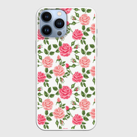 Чехол для iPhone 13 Pro Max с принтом РОЗЫ ПАТТЕРН | ROSES PATTERN в Тюмени,  |  | абстракция | коллаж | паттерн | растения | розы | цветы