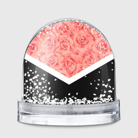 Водяной шар с принтом Розы (в цвете) в Тюмени, Пластик | Изображение внутри шара печатается на глянцевой фотобумаге с двух сторон | flowers | абстракция | растения | розовы | розы | треугольник | цветы | черно белый