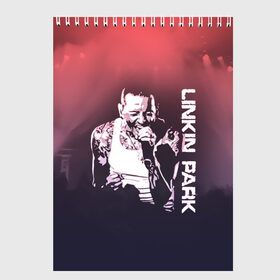 Скетчбук с принтом Linkin Park (Честер) в Тюмени, 100% бумага
 | 48 листов, плотность листов — 100 г/м2, плотность картонной обложки — 250 г/м2. Листы скреплены сверху удобной пружинной спиралью | bennington | chester | linkin park | альтернативный метал | альтернативный рок | беннингтон | группа | линкин парк | музыкант | ню метал | певец | рок | рэп | рэп рок | честер | электроник рок