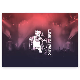 Поздравительная открытка с принтом Linkin Park (Честер) в Тюмени, 100% бумага | плотность бумаги 280 г/м2, матовая, на обратной стороне линовка и место для марки
 | Тематика изображения на принте: bennington | chester | linkin park | альтернативный метал | альтернативный рок | беннингтон | группа | линкин парк | музыкант | ню метал | певец | рок | рэп | рэп рок | честер | электроник рок