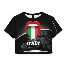 Женская футболка 3D укороченная с принтом Italy в Тюмени, 100% полиэстер | круглая горловина, длина футболки до линии талии, рукава с отворотами | earth | italy | италия | страны