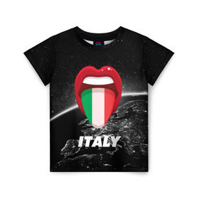 Детская футболка 3D с принтом Italy в Тюмени, 100% гипоаллергенный полиэфир | прямой крой, круглый вырез горловины, длина до линии бедер, чуть спущенное плечо, ткань немного тянется | earth | italy | италия | страны