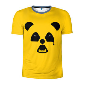 Мужская футболка 3D спортивная с принтом Радиоактивная природа в Тюмени, 100% полиэстер с улучшенными характеристиками | приталенный силуэт, круглая горловина, широкие плечи, сужается к линии бедра | Тематика изображения на принте: panda | wwf | глаза | панда | радиация | экология