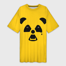 Платье-футболка 3D с принтом Радиоактивная природа в Тюмени,  |  | panda | wwf | глаза | панда | радиация | экология
