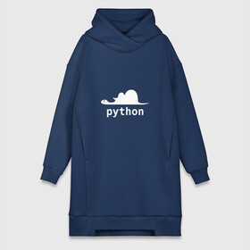 Платье-худи хлопок с принтом Питон   язык программирования в Тюмени,  |  | php | python | питон | программирование | слон