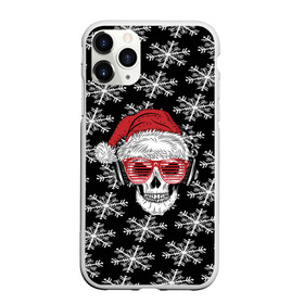 Чехол для iPhone 11 Pro Max матовый с принтом Santa Skull хипстер в Тюмени, Силикон |  | Тематика изображения на принте: дед мороз | новогодний | паттерн | санта | снег | снежинки