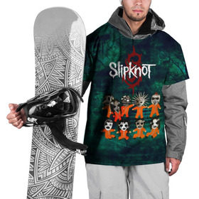 Накидка на куртку 3D с принтом Группа Slipknot в Тюмени, 100% полиэстер |  | slipknot | альтернативный метал | грув метал | комбинезон | маска | метал | мрачный | ню метал | рок