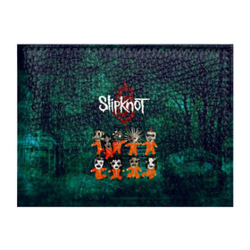 Обложка для студенческого билета с принтом Группа Slipknot в Тюмени, натуральная кожа | Размер: 11*8 см; Печать на всей внешней стороне | slipknot | альтернативный метал | грув метал | комбинезон | маска | метал | мрачный | ню метал | рок