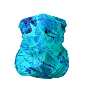 Бандана-труба 3D с принтом Голубые краски в Тюмени, 100% полиэстер, ткань с особыми свойствами — Activecool | плотность 150‒180 г/м2; хорошо тянется, но сохраняет форму | watercolor | абстракция красок | акварель | брызги красок | краска | потертость красок