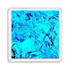 Магнит 55*55 с принтом Голубые краски в Тюмени, Пластик | Размер: 65*65 мм; Размер печати: 55*55 мм | watercolor | абстракция красок | акварель | брызги красок | краска | потертость красок