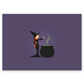 Поздравительная открытка с принтом Ведьма в Тюмени, 100% бумага | плотность бумаги 280 г/м2, матовая, на обратной стороне линовка и место для марки
 | ведьма | девушка | женщина | зелье | колдунья | праздник | тыква | хэллоуин