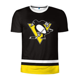 Мужская футболка 3D спортивная с принтом Pittsburgh Penguins 2017 в Тюмени, 100% полиэстер с улучшенными характеристиками | приталенный силуэт, круглая горловина, широкие плечи, сужается к линии бедра | nhl | pittsburgh penguins | спорт | хоккей