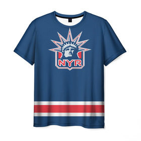 Мужская футболка 3D с принтом New York Rangers 2017 в Тюмени, 100% полиэфир | прямой крой, круглый вырез горловины, длина до линии бедер | new york rangers | nhl | спорт | хоккей
