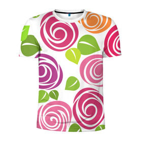 Мужская футболка 3D спортивная с принтом Розы Минимализм в Тюмени, 100% полиэстер с улучшенными характеристиками | приталенный силуэт, круглая горловина, широкие плечи, сужается к линии бедра | flowers | розовый | розы | цветы