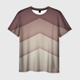 Мужская футболка 3D с принтом Коричневые полосы в Тюмени, 100% полиэфир | прямой крой, круглый вырез горловины, длина до линии бедер | Тематика изображения на принте: абстракция | геометрия | линии | полосы | узоры