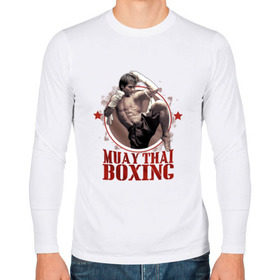 Мужской лонгслив хлопок с принтом Тайский бокс в Тюмени, 100% хлопок |  | muay thai boxing