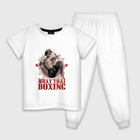 Детская пижама хлопок с принтом Тайский бокс в Тюмени, 100% хлопок |  брюки и футболка прямого кроя, без карманов, на брюках мягкая резинка на поясе и по низу штанин
 | Тематика изображения на принте: muay thai boxing