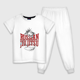 Детская пижама хлопок с принтом jiu jitsu в Тюмени, 100% хлопок |  брюки и футболка прямого кроя, без карманов, на брюках мягкая резинка на поясе и по низу штанин
 | боевое искусство | джиу джитсу