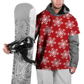 Накидка на куртку 3D с принтом Новогодние Снежинки в Тюмени, 100% полиэстер |  | дед | дед морозо | клаус | новый год | подарки | санта | санта клаус | снег | снеговик | снежинки | холод