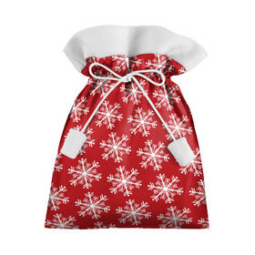 Подарочный 3D мешок с принтом Новогодние Снежинки в Тюмени, 100% полиэстер | Размер: 29*39 см | Тематика изображения на принте: дед | дед морозо | клаус | новый год | подарки | санта | санта клаус | снег | снеговик | снежинки | холод