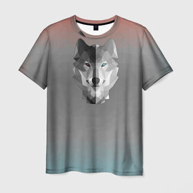 Мужская футболка 3D с принтом Wolf Geometric в Тюмени, 100% полиэфир | прямой крой, круглый вырез горловины, длина до линии бедер | 
