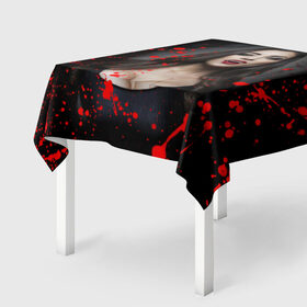 Скатерть 3D с принтом Вампирша в Тюмени, 100% полиэстер (ткань не мнется и не растягивается) | Размер: 150*150 см | вампир | ведьма | девушка | кровь | праздник | хэллоуин