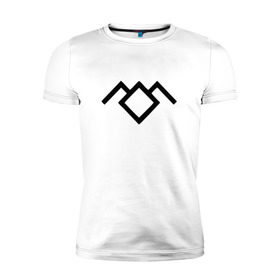 Мужская футболка премиум с принтом Твин Пикс лого в Тюмени, 92% хлопок, 8% лайкра | приталенный силуэт, круглый вырез ворота, длина до линии бедра, короткий рукав | twin peaks | агент купер | совы не то чем кажутся | черный вигвам