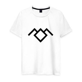 Мужская футболка хлопок с принтом Твин Пикс лого в Тюмени, 100% хлопок | прямой крой, круглый вырез горловины, длина до линии бедер, слегка спущенное плечо. | Тематика изображения на принте: twin peaks | агент купер | совы не то чем кажутся | черный вигвам