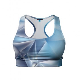 Женский спортивный топ 3D с принтом Blue abstract в Тюмени, 82% полиэстер, 18% спандекс Ткань безопасна для здоровья, позволяет коже дышать, не мнется и не растягивается |  | 