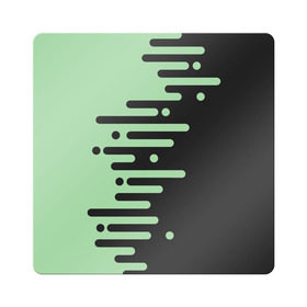 Магнит виниловый Квадрат с принтом Геометрический Инь Янь в Тюмени, полимерный материал с магнитным слоем | размер 9*9 см, закругленные углы | Тематика изображения на принте: геометрия | зеленый | линии | полосы | фисташковый | черный