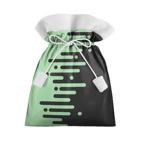 Подарочный 3D мешок с принтом Геометрический Инь Янь в Тюмени, 100% полиэстер | Размер: 29*39 см | Тематика изображения на принте: геометрия | зеленый | линии | полосы | фисташковый | черный