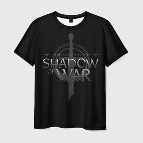 Мужская футболка 3D с принтом Shadow of War 1 в Тюмени, 100% полиэфир | прямой крой, круглый вырез горловины, длина до линии бедер | Тематика изображения на принте: lord of the rings