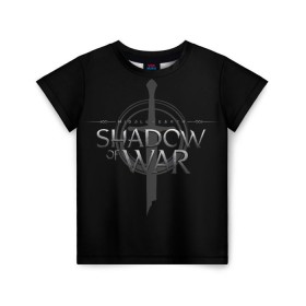 Детская футболка 3D с принтом Shadow of War 1 в Тюмени, 100% гипоаллергенный полиэфир | прямой крой, круглый вырез горловины, длина до линии бедер, чуть спущенное плечо, ткань немного тянется | lord of the rings