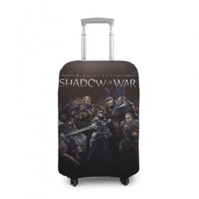 Чехол для чемодана 3D с принтом Shadow of War 2 в Тюмени, 86% полиэфир, 14% спандекс | двустороннее нанесение принта, прорези для ручек и колес | lord of the rings