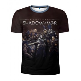 Мужская футболка 3D спортивная с принтом Shadow of War 2 в Тюмени, 100% полиэстер с улучшенными характеристиками | приталенный силуэт, круглая горловина, широкие плечи, сужается к линии бедра | lord of the rings