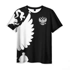 Мужская футболка 3D с принтом Russia - Black collection в Тюмени, 100% полиэфир | прямой крой, круглый вырез горловины, длина до линии бедер | 0x000000123 | black collection | russia | россия