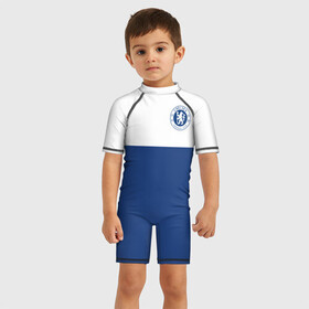 Детский купальный костюм 3D с принтом Chelsea - Light Blue в Тюмени, Полиэстер 85%, Спандекс 15% | застежка на молнии на спине | челси