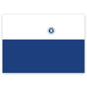 Поздравительная открытка с принтом Chelsea - Light Blue в Тюмени, 100% бумага | плотность бумаги 280 г/м2, матовая, на обратной стороне линовка и место для марки
 | челси