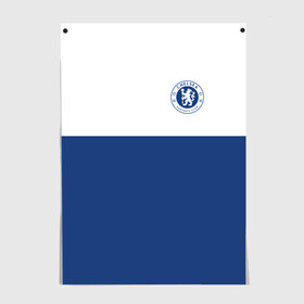Постер с принтом Chelsea - Light Blue в Тюмени, 100% бумага
 | бумага, плотность 150 мг. Матовая, но за счет высокого коэффициента гладкости имеет небольшой блеск и дает на свету блики, но в отличии от глянцевой бумаги не покрыта лаком | челси