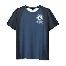 Мужская футболка 3D с принтом Chelsea - London S W 6 в Тюмени, 100% полиэфир | прямой крой, круглый вырез горловины, длина до линии бедер | челси
