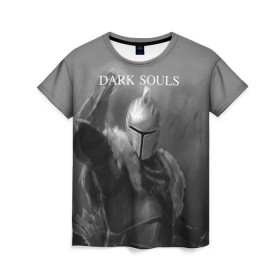 Женская футболка 3D с принтом Dark Souls в Тюмени, 100% полиэфир ( синтетическое хлопкоподобное полотно) | прямой крой, круглый вырез горловины, длина до линии бедер | dark souls | praise the sun | you died | дарк соулс | темные души