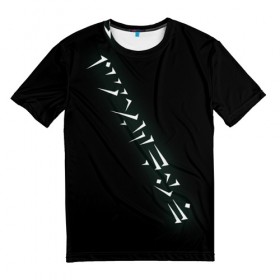 Мужская футболка 3D с принтом Dovahkin в Тюмени, 100% полиэфир | прямой крой, круглый вырез горловины, длина до линии бедер | black | dovahkin | dragon language | dragonborn | language | skyrim | tes