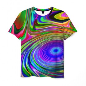Мужская футболка 3D с принтом Галлюцинации в Тюмени, 100% полиэфир | прямой крой, круглый вырез горловины, длина до линии бедер | abstract | colorful | colors | rainbow | tie dye | абстракция | брызги | геометрия | краска | краски | разводы